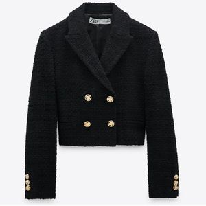 NWT ZARA Cropped Textured Blazer Blogger Favorite